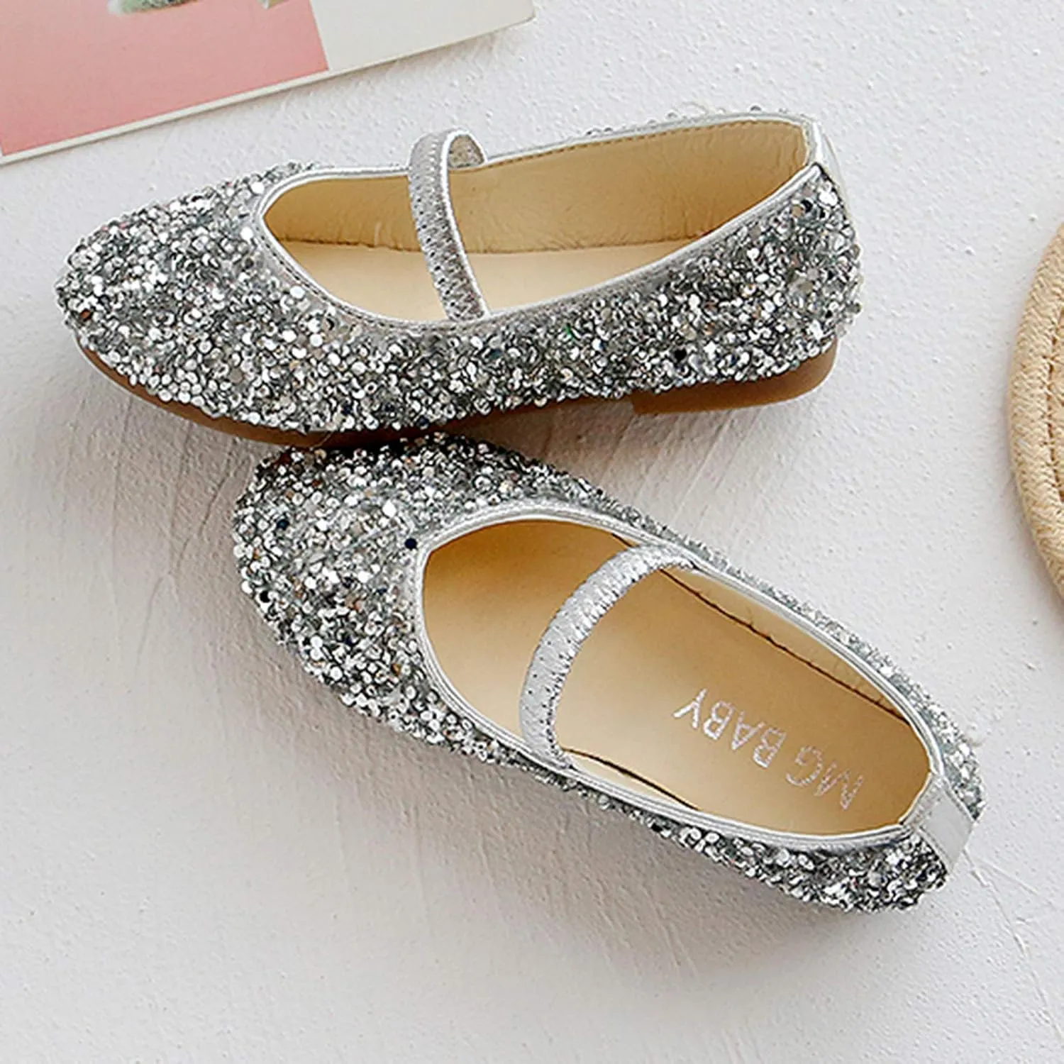 Baby Girl Shoes,1-12 Years Children Princess Girls Dance Leather Shoes Sequined Soft Bottom Baby Shoes Black Boots