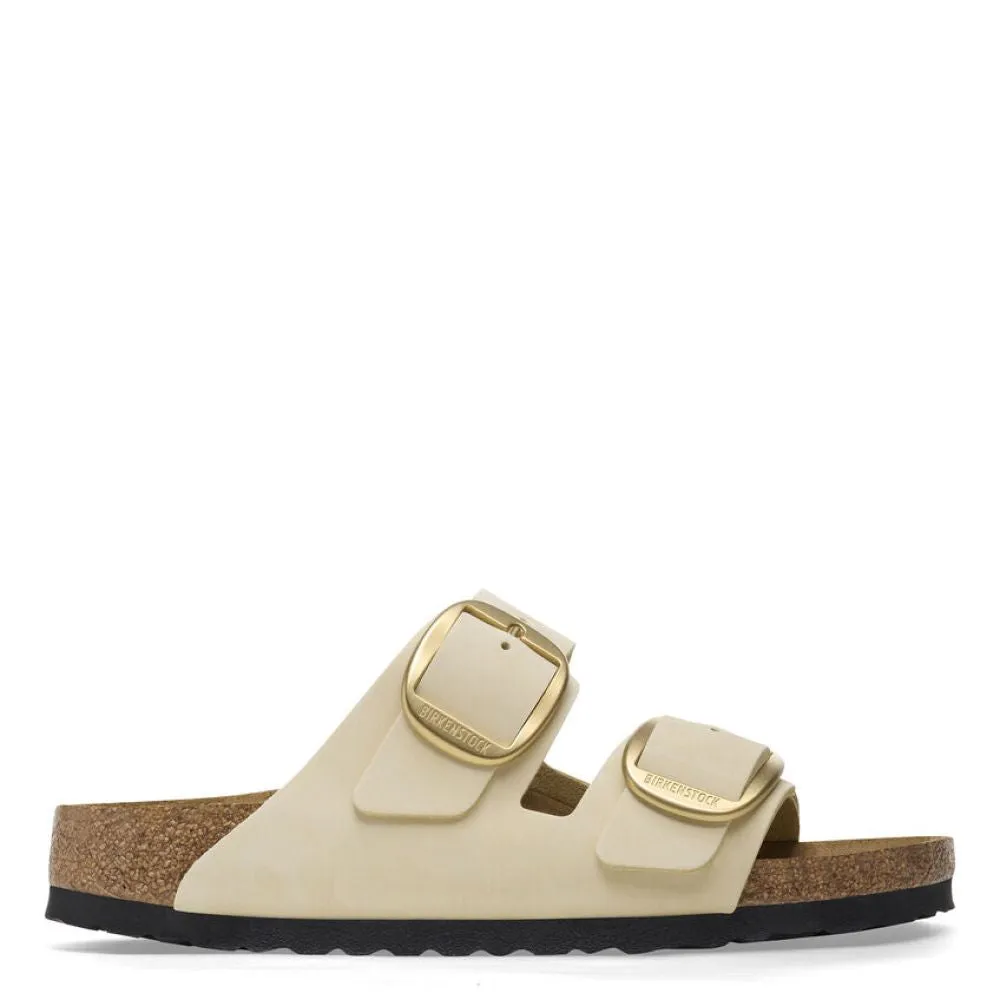Birkenstock Women's Arizona Big Buckle Nubuck Leather in Ecru (Narrow WIdth)