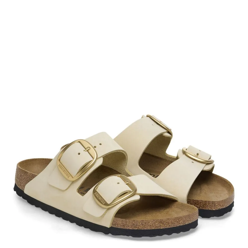 Birkenstock Women's Arizona Big Buckle Nubuck Leather in Ecru (Narrow WIdth)