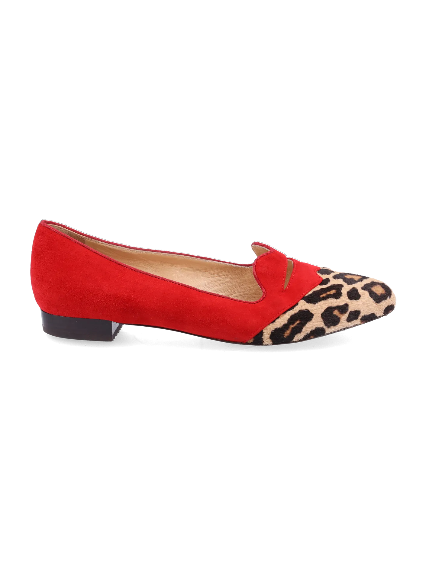 bisoux calf hair and suede loafers