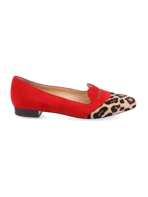 bisoux calf hair and suede loafers
