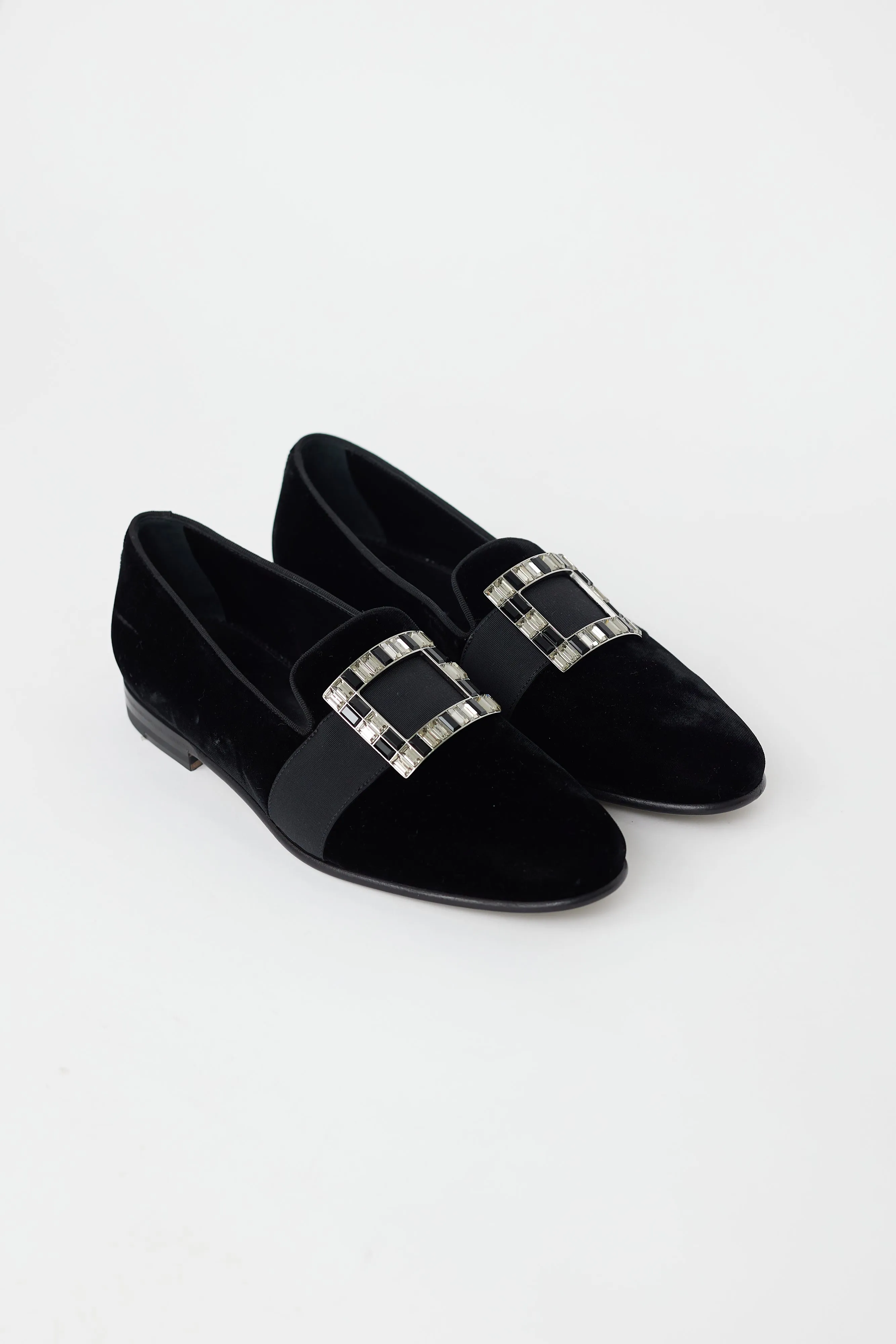 Black Velvet Eaton Buckled Loafer