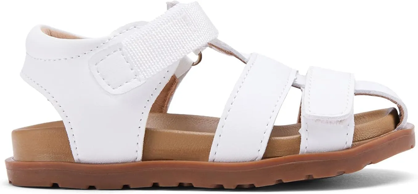 BMCiTYBM Toddler Boys Girls Sandals Open Toe Arch Support Slides Adjustable Straps Cork Footbed Slippers for Indoor Outdoor