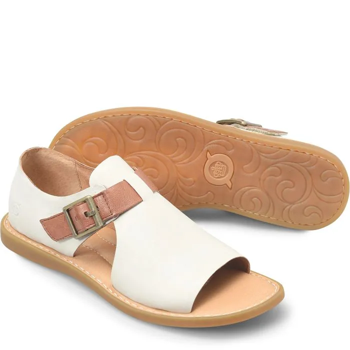 Born Women's White Ivory Luggage Combo Ivey Sandals BR0067281