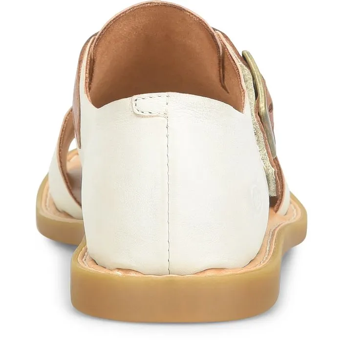 Born Women's White Ivory Luggage Combo Ivey Sandals BR0067281