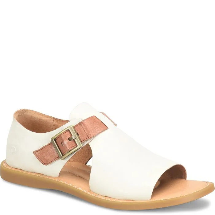 Born Women's White Ivory Luggage Combo Ivey Sandals BR0067281