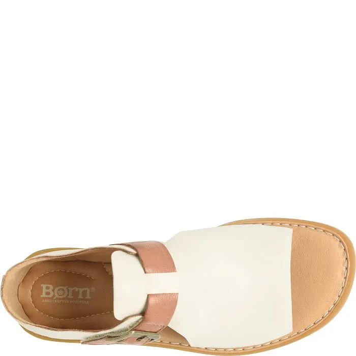 Born Women's White Ivory Luggage Combo Ivey Sandals BR0067281