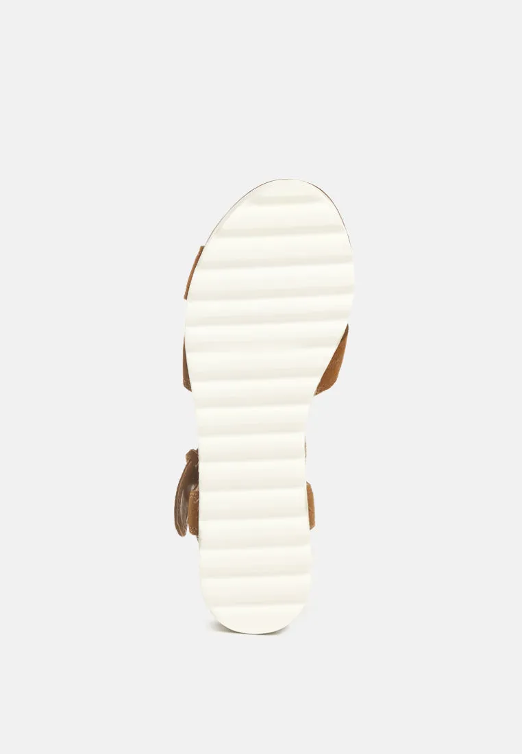 CASA Tan Wedge Sandals