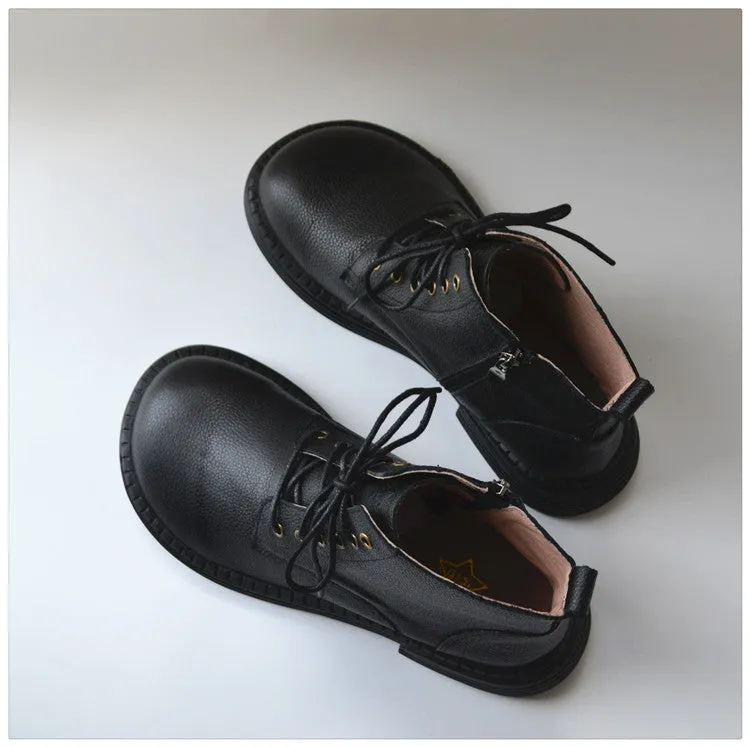 Comfortable Leather Lace-up Wide Toe Box Boots for Men 39-45