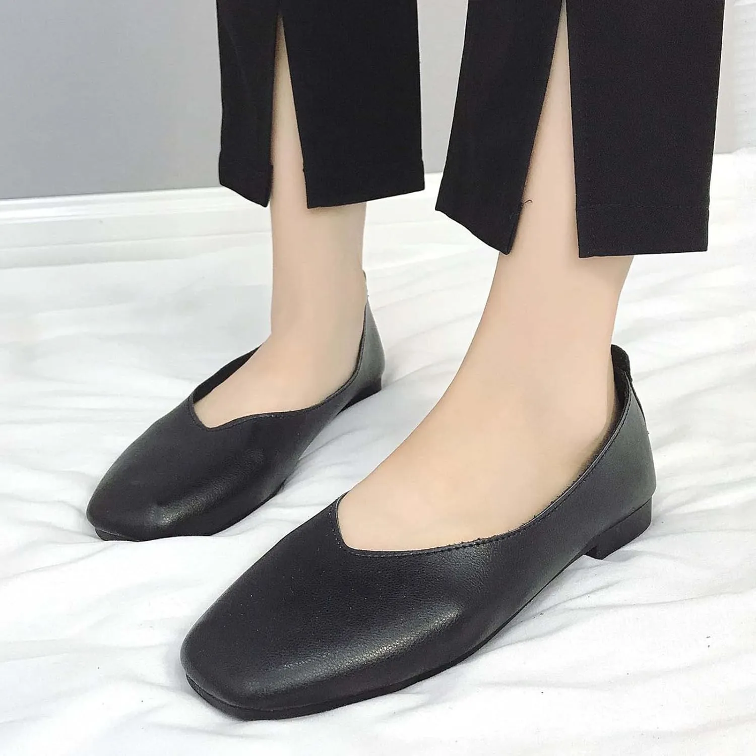 Fashion Spring and Summer Women Casual Shoes Low Heel Shallow Mouth Soft Sole Solid Color Comfortable Flat Bottom Summer Wedges Women