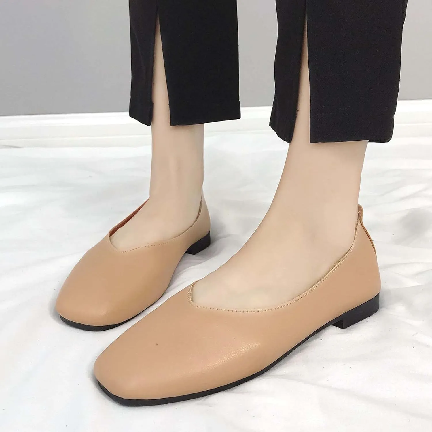 Fashion Spring and Summer Women Casual Shoes Low Heel Shallow Mouth Soft Sole Solid Color Comfortable Flat Bottom Summer Wedges Women
