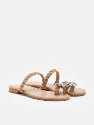 Flora Embellished Braided Sandals