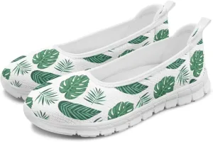 GOSTONG Round Toe Women Flat Shoes Slip On Teen Girls Dress Flats Breathable Mesh Casual Shoes Non-Slip Flats for Walking White Sole Size 6-11
