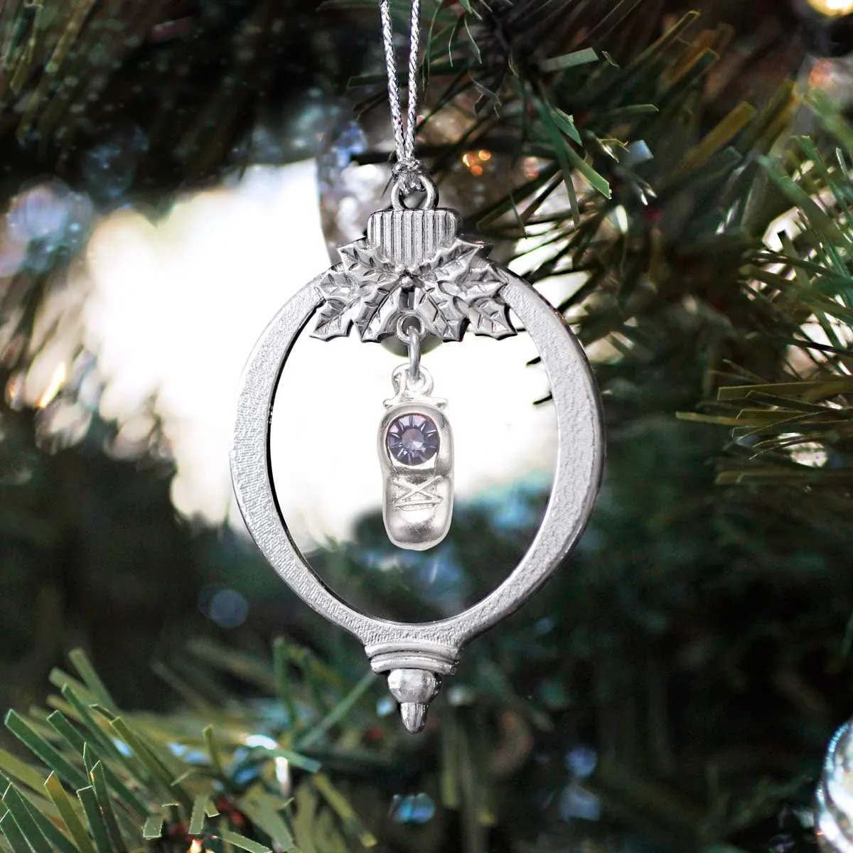 Inspired Silver - Baby Shoe - Silver Christmas Ornament - Unique Charm Christmas Tree Ornament - Holiday Hanging Decoration