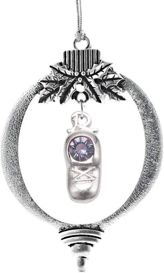 Inspired Silver - Baby Shoe - Silver Christmas Ornament - Unique Charm Christmas Tree Ornament - Holiday Hanging Decoration