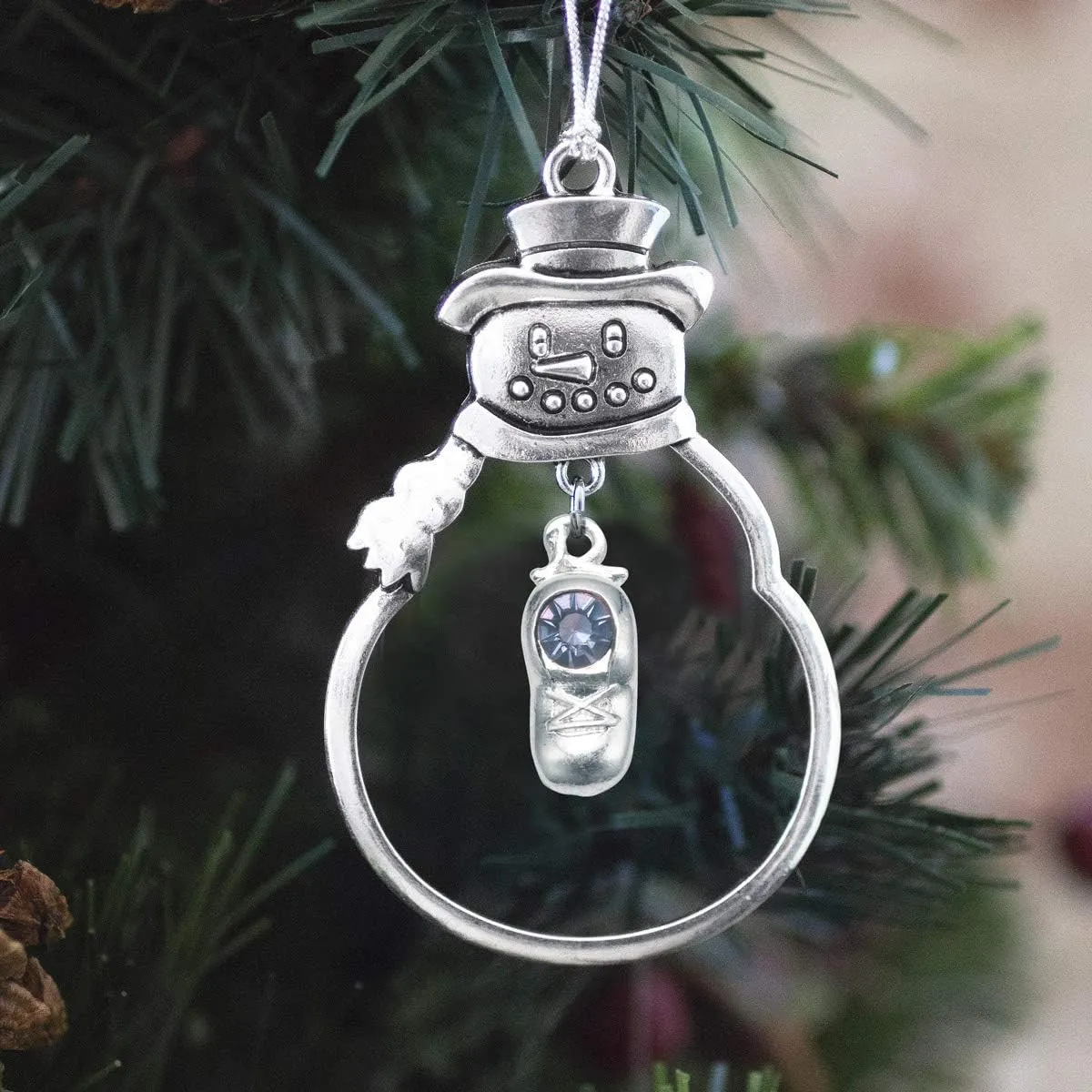 Inspired Silver - Baby Shoe - Silver Christmas Ornament - Unique Charm Christmas Tree Ornament - Snowman Hanging Decoration