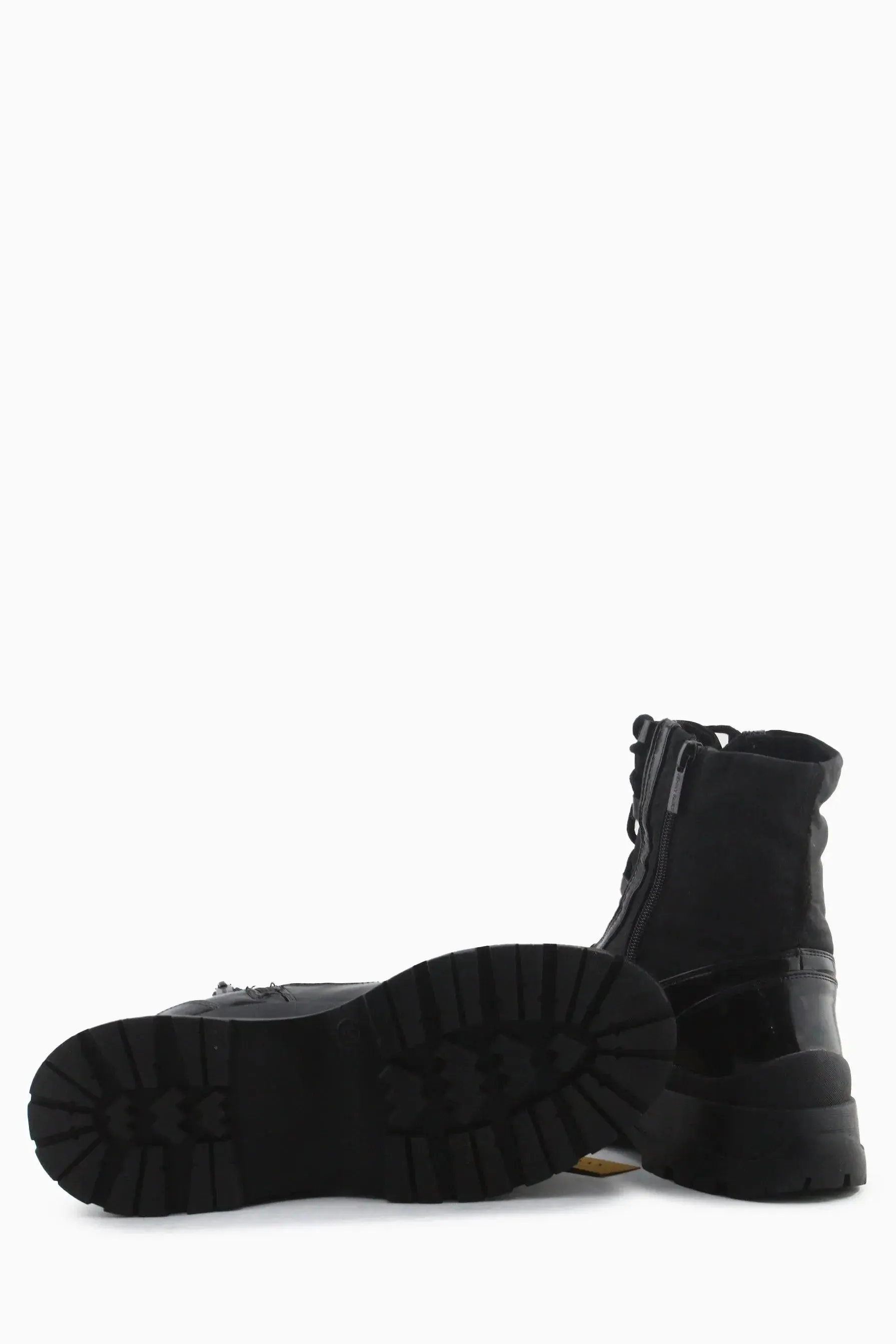 Jenny Fairy Zipper Laces Combat Ankle Boots | Textile