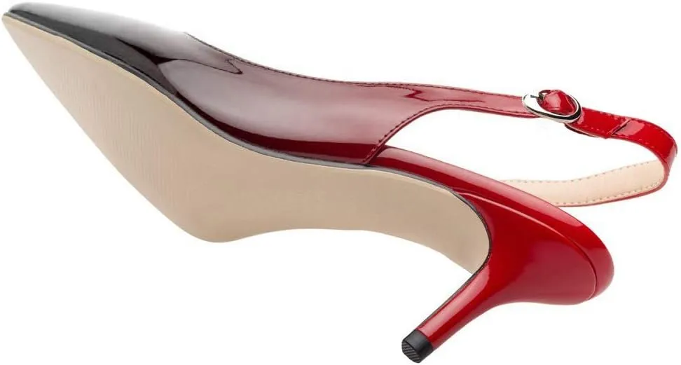 JOY IN LOVE Kitten Heels for Women Slingback Pumps Sandals Pointy Toe Pumps