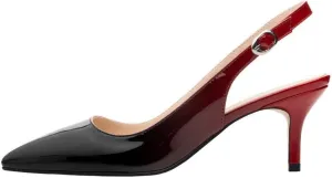 JOY IN LOVE Kitten Heels for Women Slingback Pumps Sandals Pointy Toe Pumps