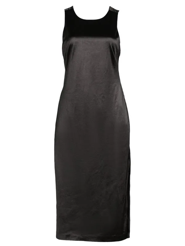 julia jordan satin bow slip dress black