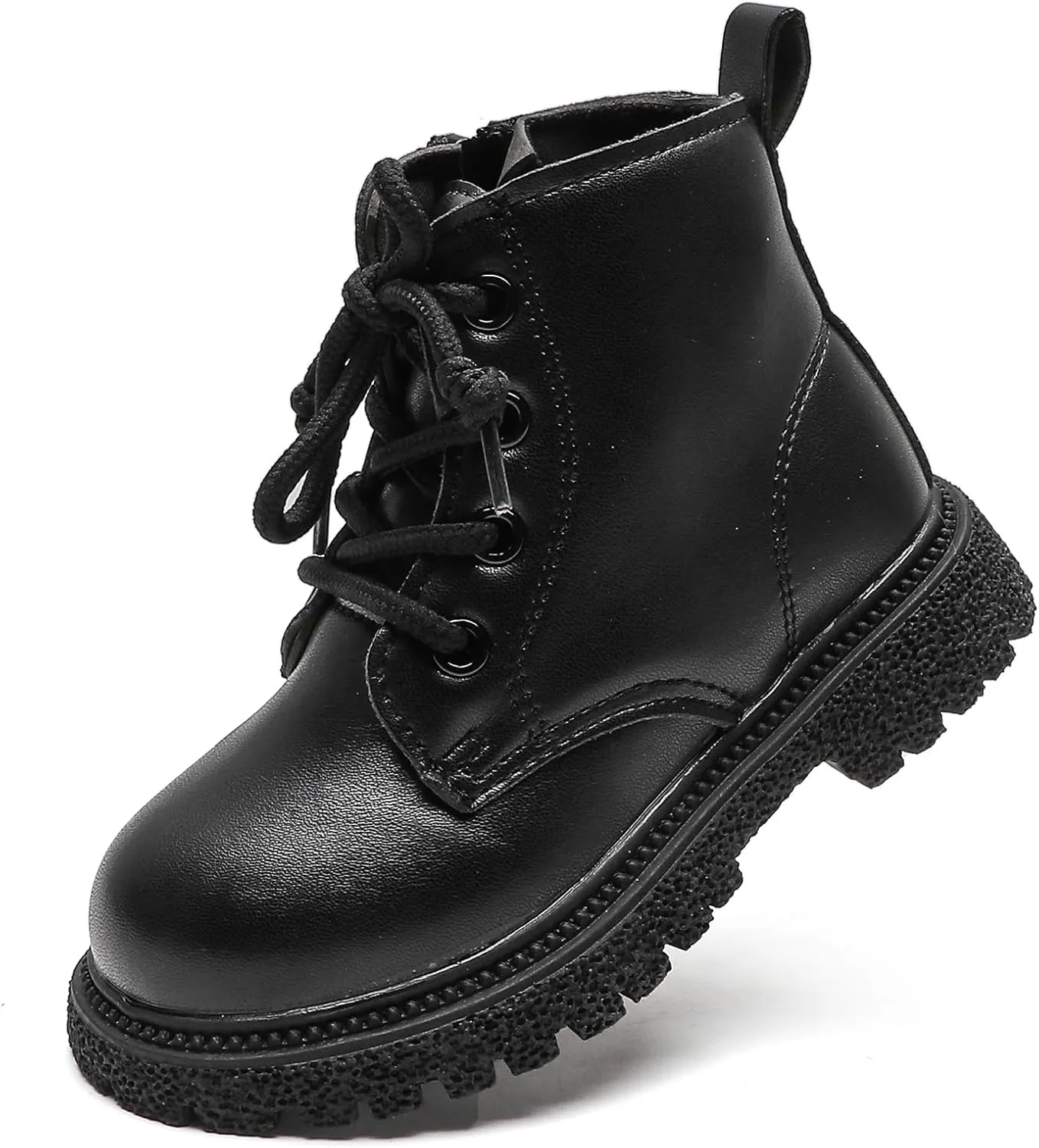 Kids Boots Boys Girls Bright Color Lace up Ankle Boots Side Zipper Boots