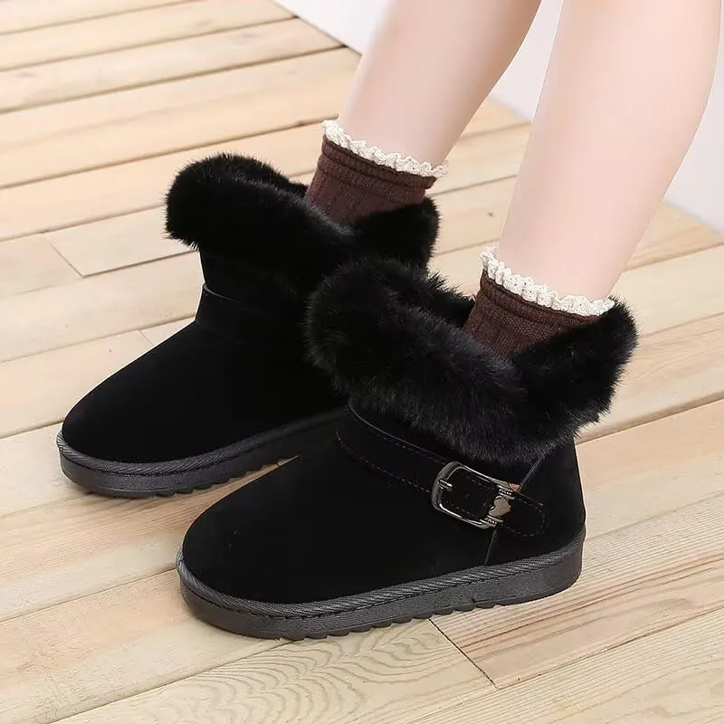 Kids Girl Non Slip Warm Velvet Winter Boots for Outdoor Snow Walking School Sport Trekking