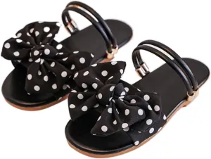 Kids Girls Bow Open Toe Flip Flop Glitter Slide Slip On Suitable For Bath Shower Beach Pool Slingback Sandals