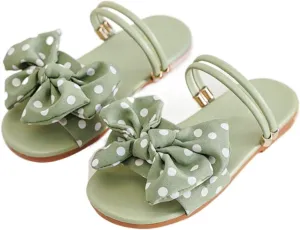 Kids Girls Bow Open Toe Flip Flop Glitter Slide Slip On Suitable For Bath Shower Beach Pool Slingback Sandals