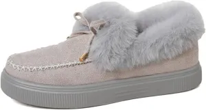 Ladmiple Winter Boots For Women Fashion Slip On Warm Snow Ankle Booties Fashion Fur Lined Comfortable Walking Loafers Shoes