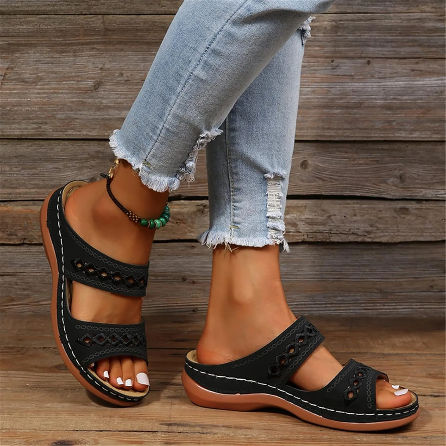 Ladmiple Womens Sandals Comfortable Dressy With Arch Support Orthotic Flips Flops Summer Casual Orthopedic Slides Sandalias