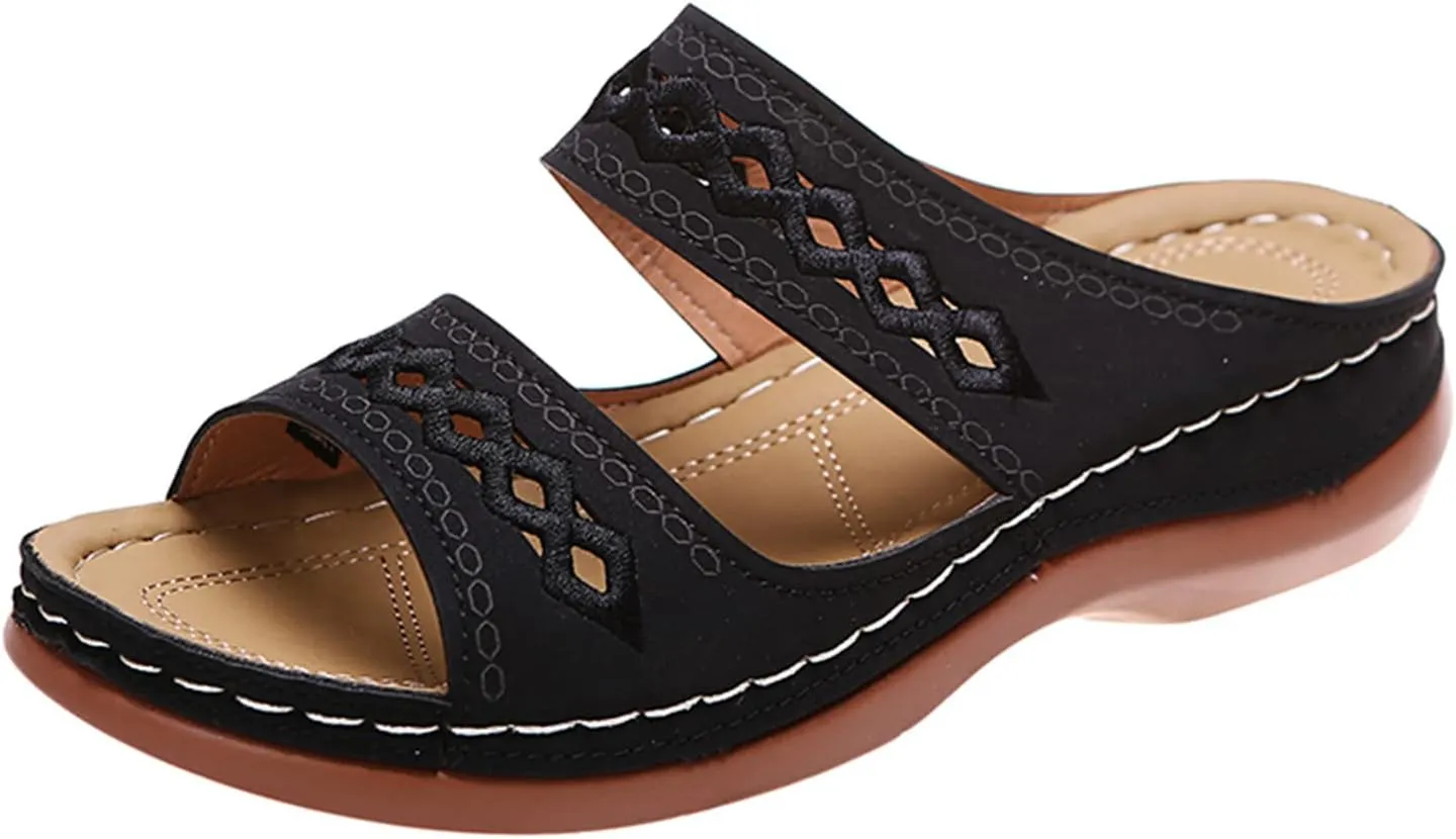 Ladmiple Womens Sandals Comfortable Dressy With Arch Support Orthotic Flips Flops Summer Casual Orthopedic Slides Sandalias