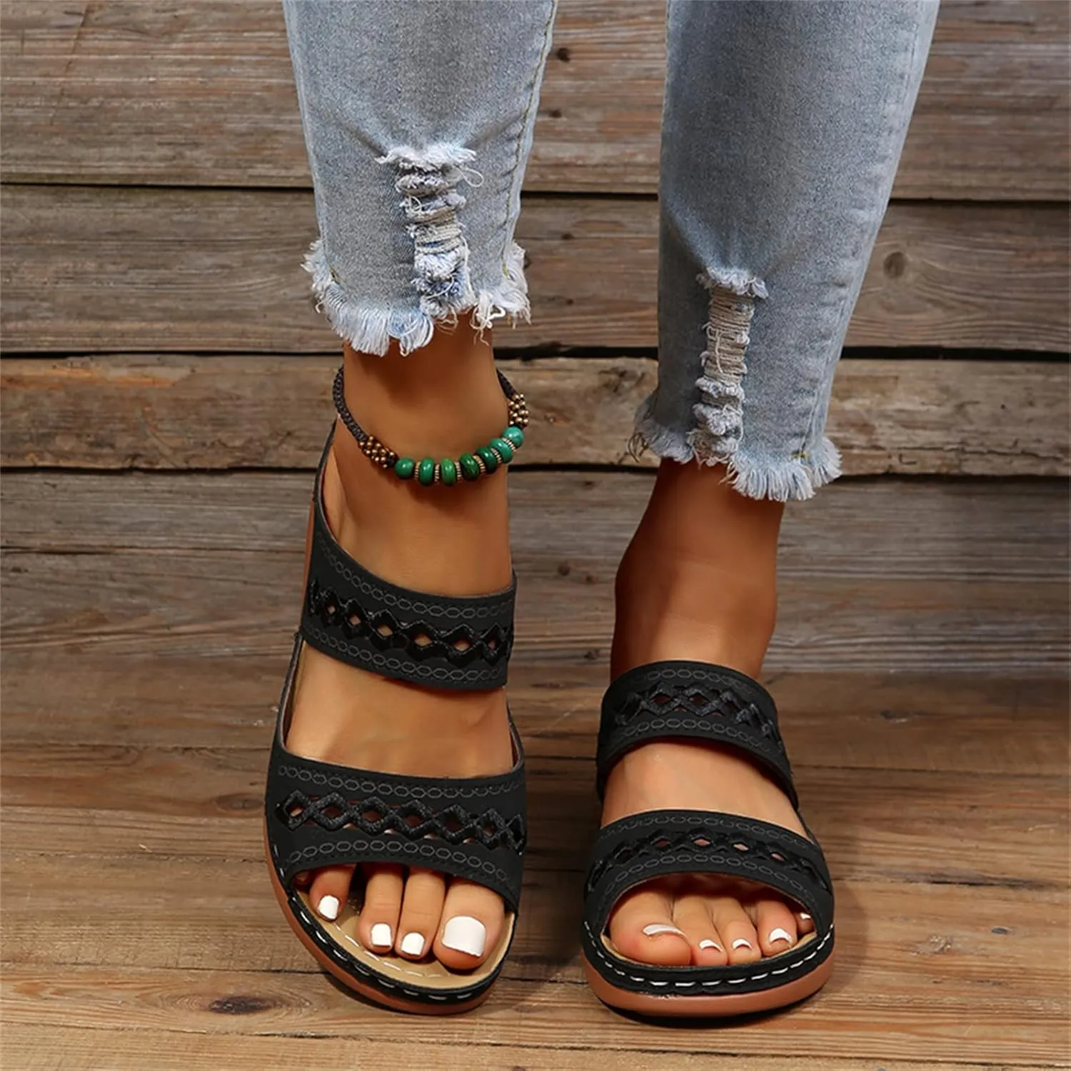 Ladmiple Womens Sandals Comfortable Dressy With Arch Support Orthotic Flips Flops Summer Casual Orthopedic Slides Sandalias
