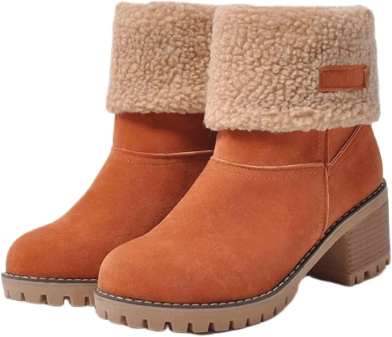 Lausiuoe Winter Boots For Women Fashion Wide Calf Snow Boots Fur Lined Warm Fuzzy booties Casual Outdoor Comfortable Shoes 2022