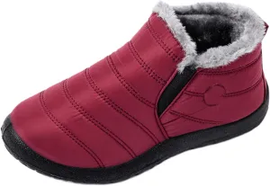 Lausiuoe Winter Boots For Women Waterproof Snow Non Slip Ankle Booties Fur Lined Warm Slip On Outdoor Comfortable Shoes