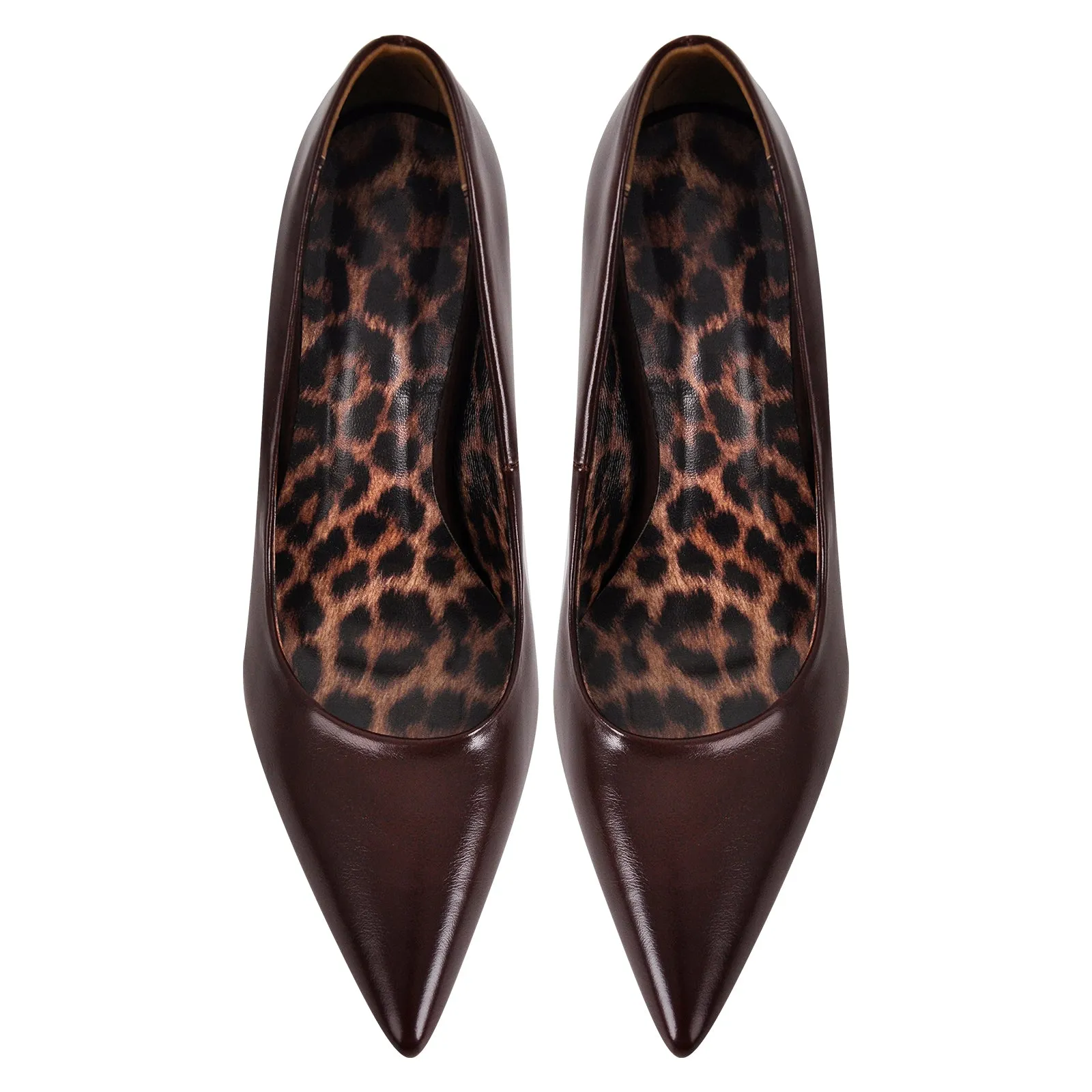 Leopard Pointed Toe Slip On High Heels