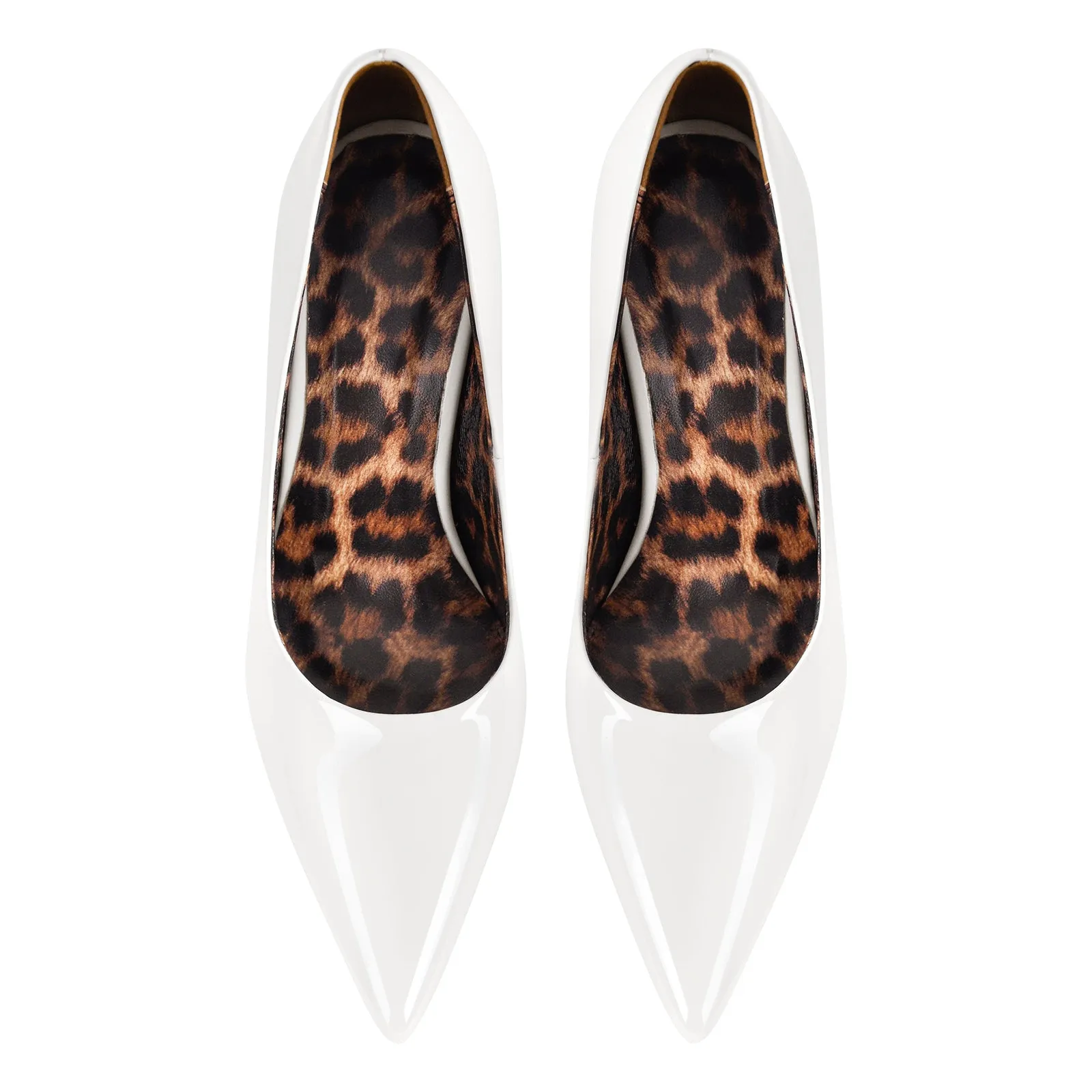 Leopard Pointed Toe Slip On High Heels