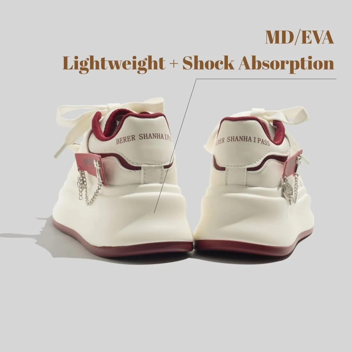 Marshmallow Chunky Sneakers Women Y2K Aesthetic Cute Butterfly Platform Shoes Height Increasing White Tennis Shoes for Girls Casual Walking