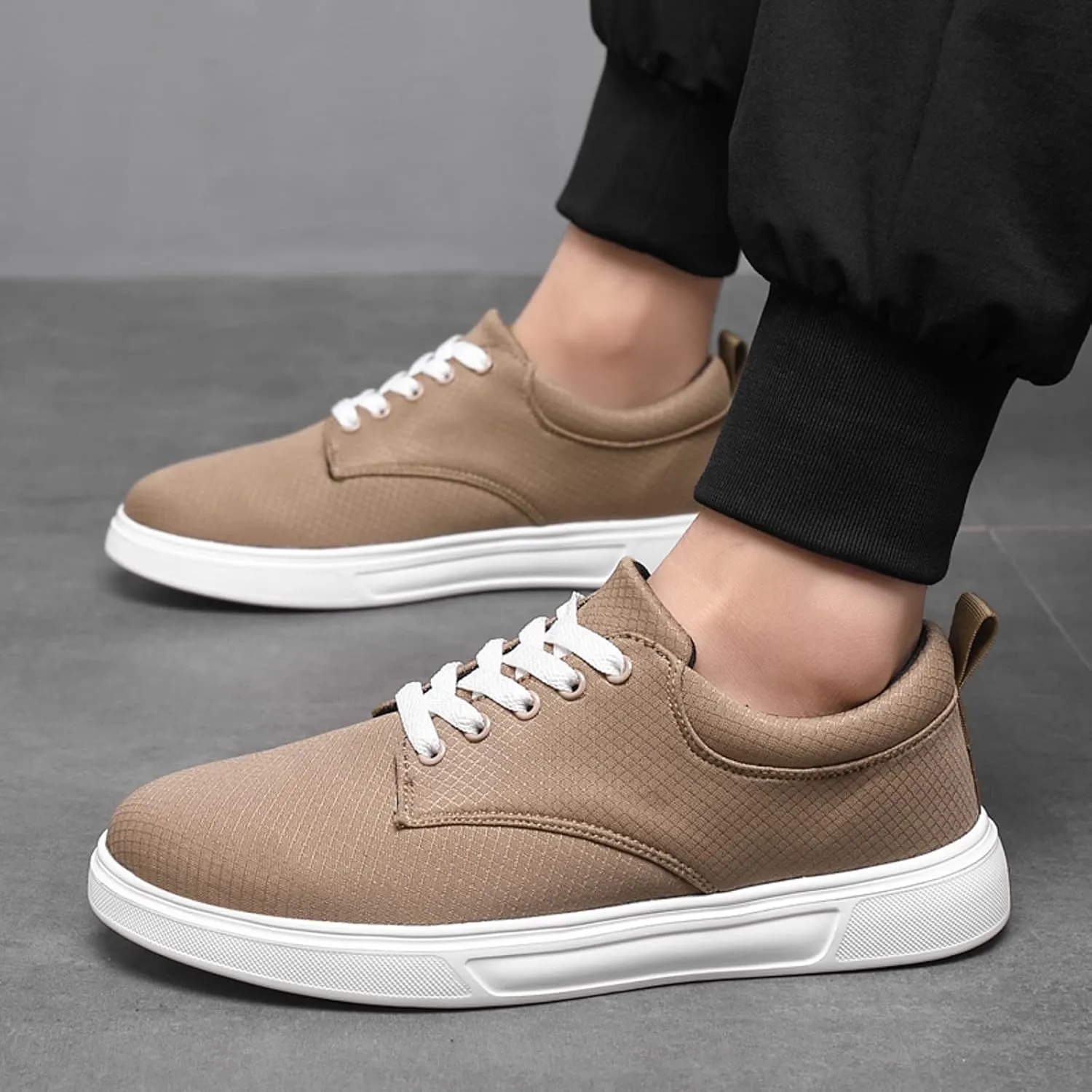Men Casual Shoes Fashionable and Simple Solid Color Thick Bottomed Flat Bottomed Comfortable Canvas Dress Down Shoes Men