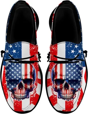 Men's Skull Loafers American Flag Slip-on Shoes Causal Shoes Gifts for Women Men
