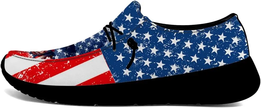 Men's Skull Loafers American Flag Slip-on Shoes Causal Shoes Gifts for Women Men