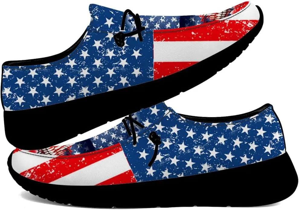 Men's Skull Loafers American Flag Slip-on Shoes Causal Shoes Gifts for Women Men