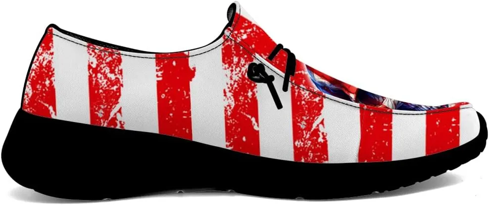 Men's Skull Loafers American Flag Slip-on Shoes Causal Shoes Gifts for Women Men