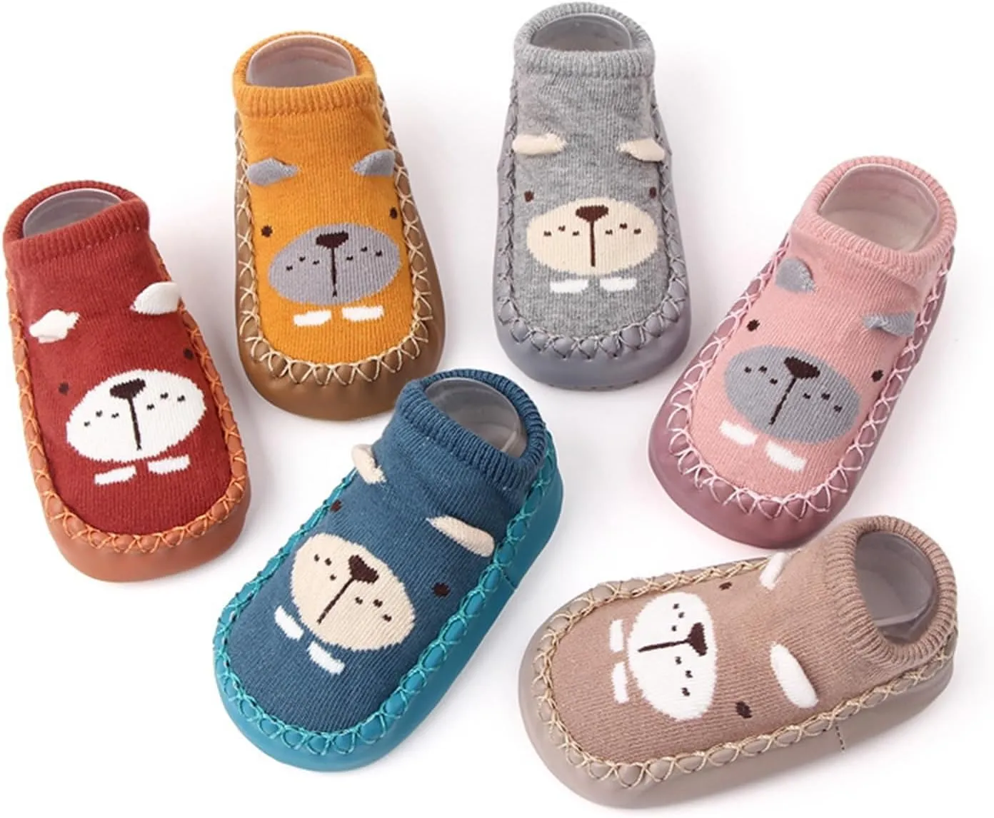 Newborn Baby Boy Girl Cozy Socks Shoes Non Slip Soft Sole Cartoon Animal Floor Socks Kids First Walking Shoes