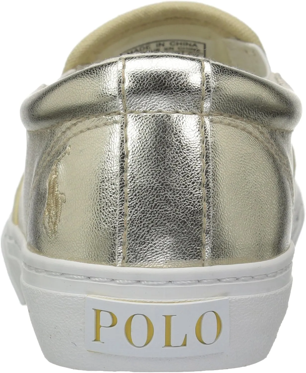 Polo Ralph Lauren Kids Kids' Carlee Twin Gore Gold Metallic Loafer