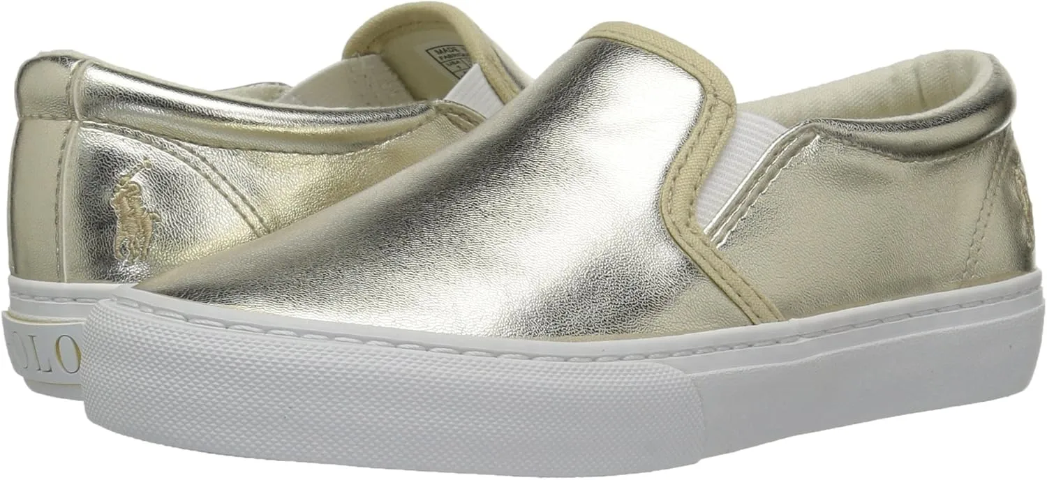 Polo Ralph Lauren Kids Kids' Carlee Twin Gore Gold Metallic Loafer