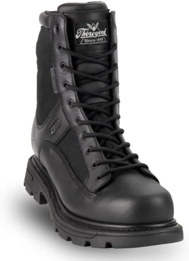 Thorogood GEN-Flex2 8 Side-Zip Waterproof Black Tactical Boots for Men and Women - Lightweight Leather and Nylon with Slip-Resistant Outsole; EH Rated