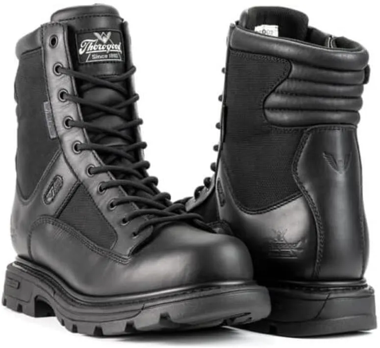 Thorogood GEN-Flex2 8 Side-Zip Waterproof Black Tactical Boots for Men and Women - Lightweight Leather and Nylon with Slip-Resistant Outsole; EH Rated