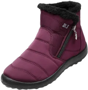 Women Snow Boots Waterproof Winter Boots Non Slip Fur Lined Booties Casual Slip on Ankle Boots Comfortable Winter Shoes Trekking Shoes