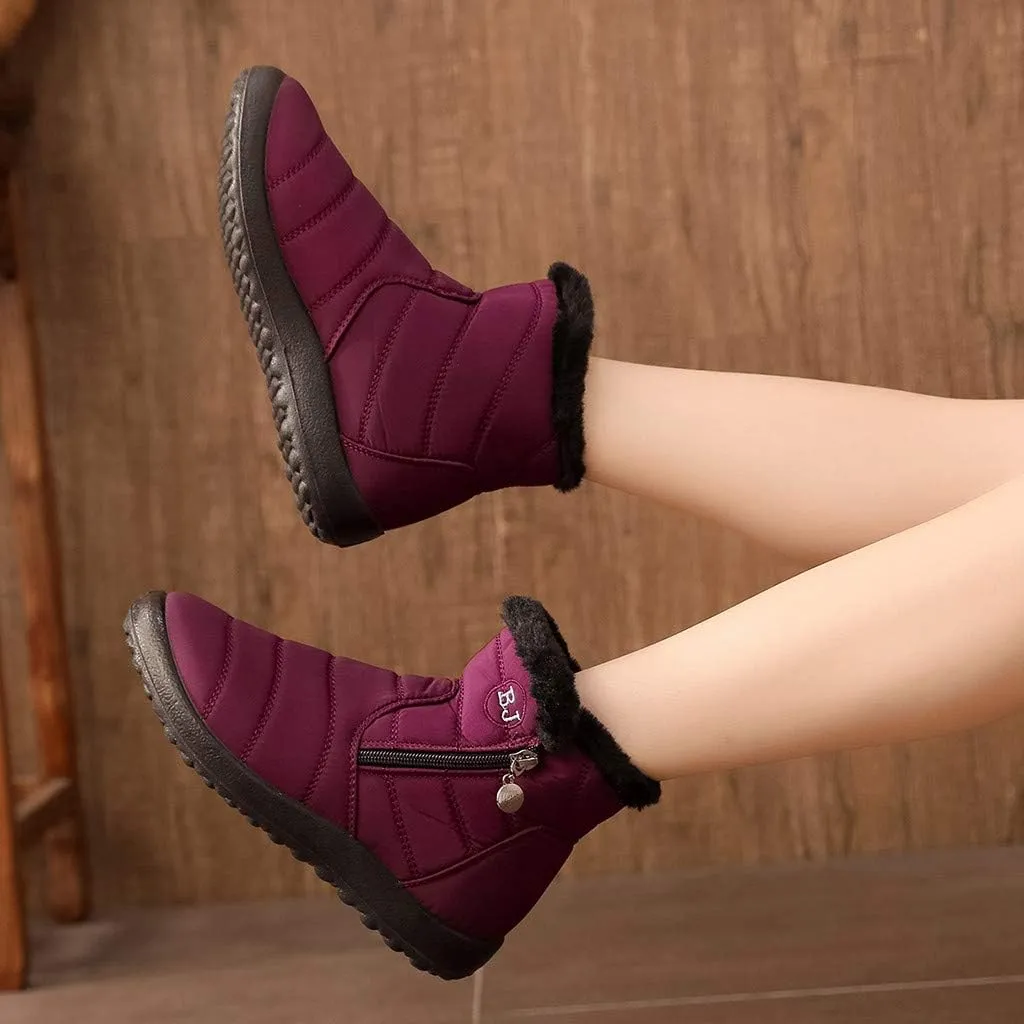 Women Snow Boots Waterproof Winter Boots Non Slip Fur Lined Booties Casual Slip on Ankle Boots Comfortable Winter Shoes Trekking Shoes