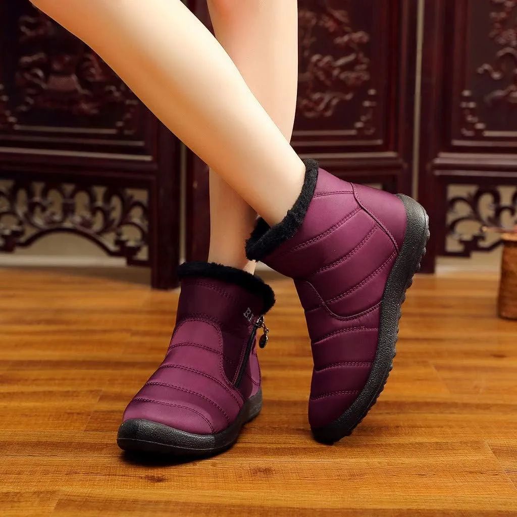 Women Snow Boots Waterproof Winter Boots Non Slip Fur Lined Booties Casual Slip on Ankle Boots Comfortable Winter Shoes Trekking Shoes